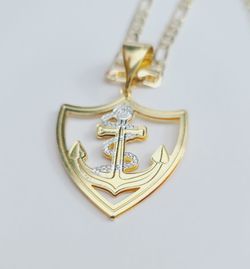 18k Gold Plated Anchor Marine Necklace