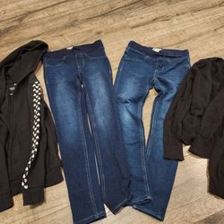 Girls Size 7 Jeans And Sweaters 
