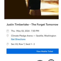 Justin Timberlake Concert May 2 Tickets For Sale