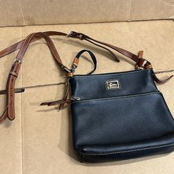 Dooney & Bourke Black Pebbled Grain Leather Dillen Crossbody Bag