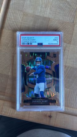 2025 Panini Select - Concourse Jaxson Dart #93 Copper Shock Prizm 330/899 PSA 9