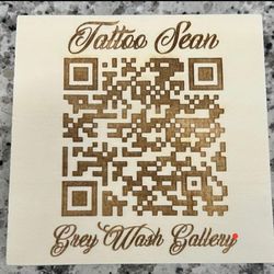 qr code signs engraved on wood