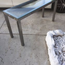 Modern Brushed Steel Sofa Table