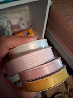 Yarn box with: ribbon, beads and tons of yarn!