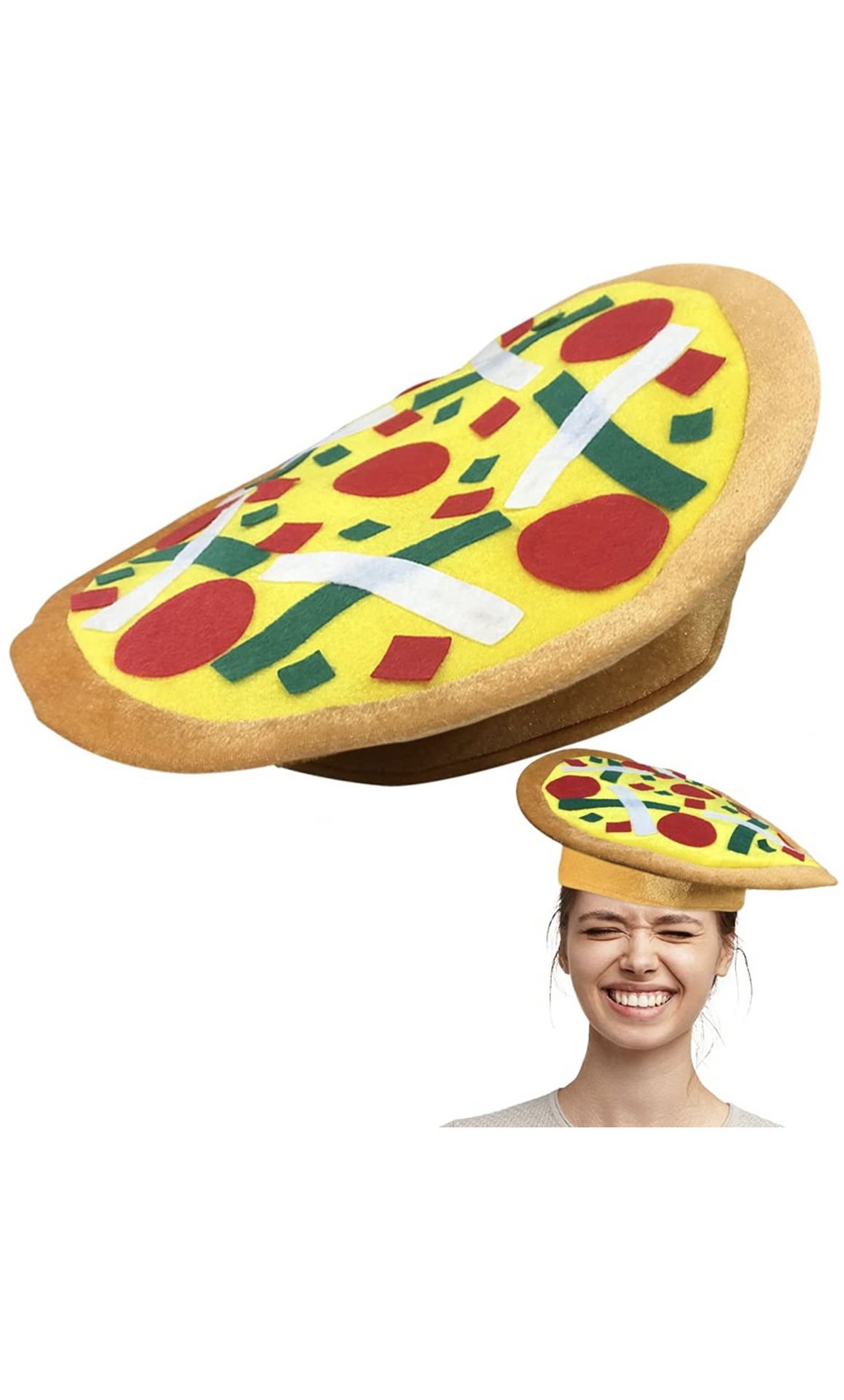 Funny Pizza Hat, 1 PC, Fun Halloween Costume Accessory, Pizza Party Supplies Decorations,