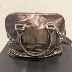 Ivanka Trump Ava Dome Satchel Purse - Brown Metallic 