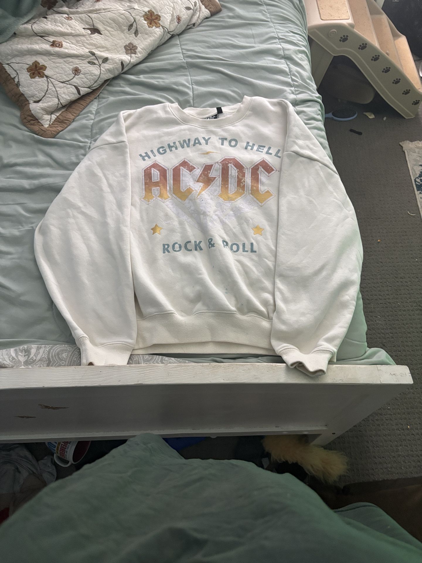 AC/DC white Crewneck Sweatshirt