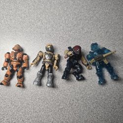 HALO MEGA BLOKS MINI FIGURES Lot Of 4