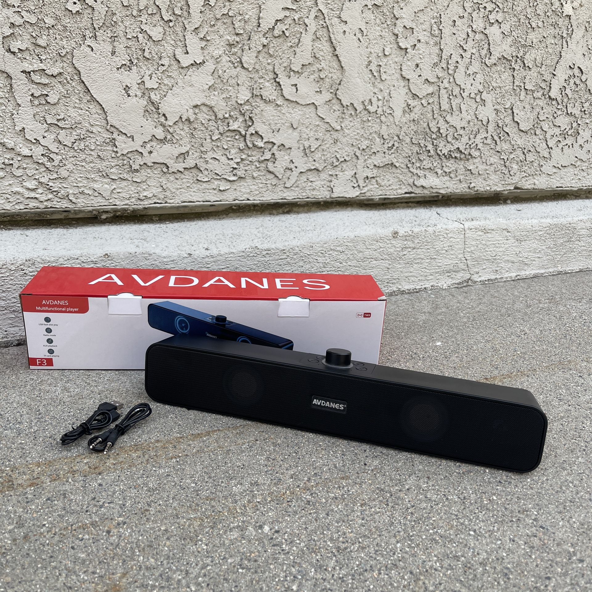 Computer Speakers, Bluetooth 5.1 Wireless Soundbar with Colorful LED Lighting,radio mode TF card playing, Aux playback