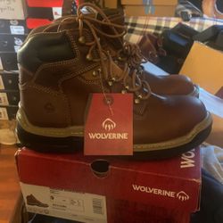 Wolverine Work Boots Steel Toe Size 9w