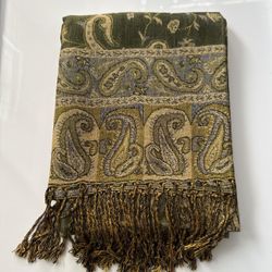 New | Army Green Pashmina Shawl