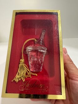 Gorham Millennium 2000 Crystal Champagne Bucket Christmas Ornament Boxed