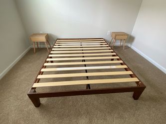 Queen bed frame and night stands