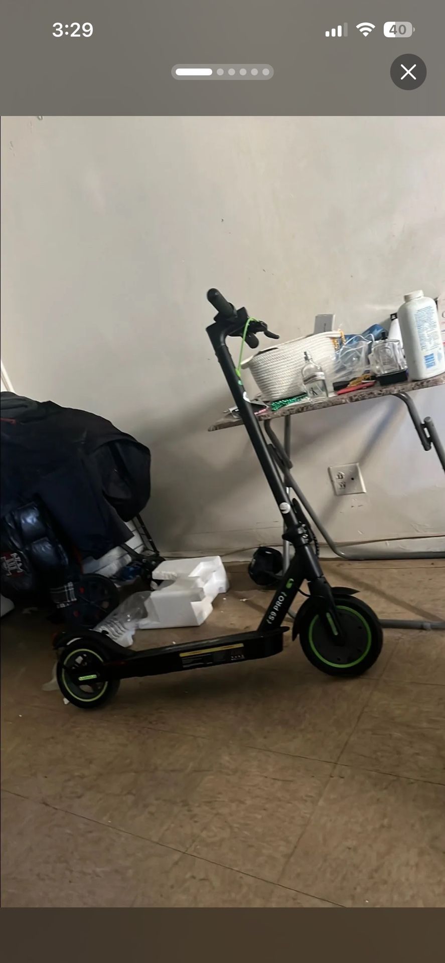 Black And Green Electric Scooter