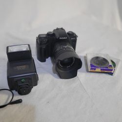 Sigma SA-9 35mm SLR Camera + Lens And Extras 