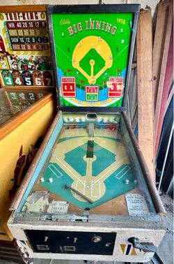 Rare 1958 Bally Big Inning Baseball Arcade Machine - two-player OBO