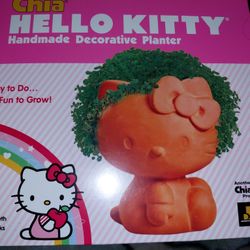 Christmas/Any Occasion.. Hello Kitty Chia Planter And Hello Kitty Gingerbread Hugger Pillow Bundle Lot.  *See Description