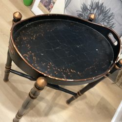 A Beautiful, Antique, Tray Table, Need A Little Touch up (27” Hight X 22” Long) Very Sturdy (NO SHIPPING)