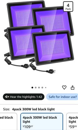 Black lights 4 pack 300w LED