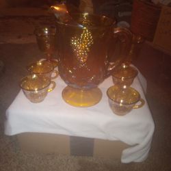 Amber Carnival Glass