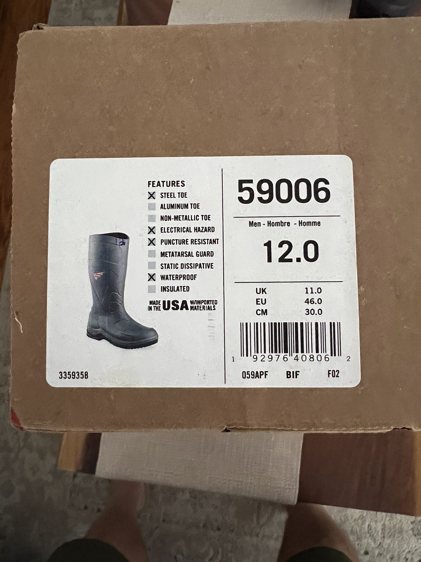 Red Wing Calf High Rubber Work Boots.