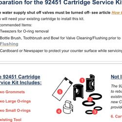Moen Repair Kit 92451 Cartridge 1225 Model $10 Repair Kit for 92450 and 1225