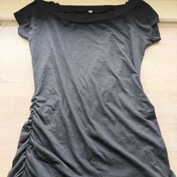 Maternity Black Off Shoulder Short Sleeve Shirt