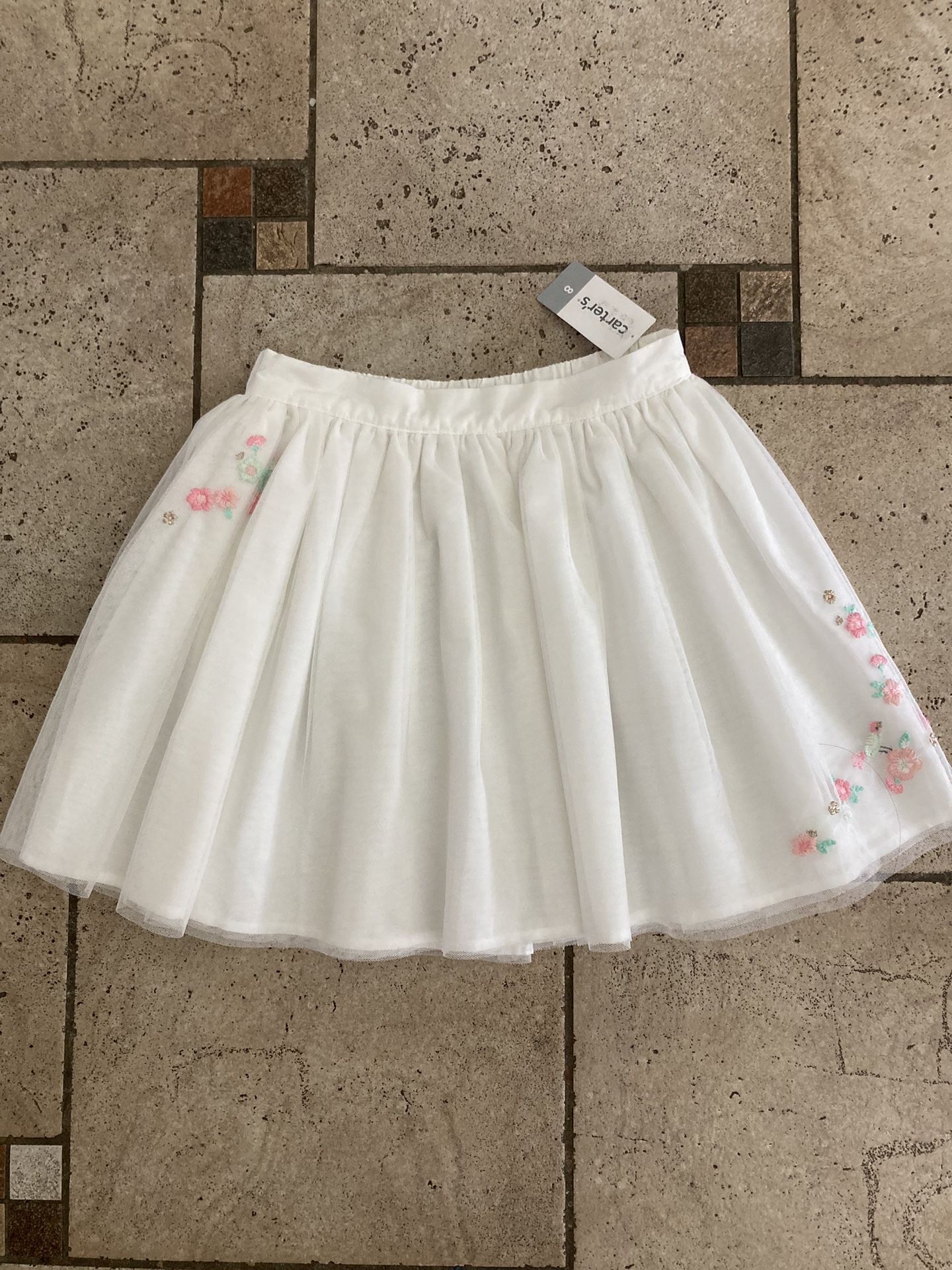 NWT Carter’s Girls Skirt With Embroidery Size 8