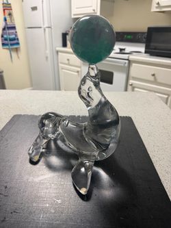 Daum France Crystal Sea Lion 11in Pate De Verre