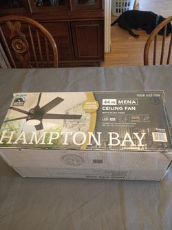 Hampton Bay 44 inch Mena ceiling fan matte black finish