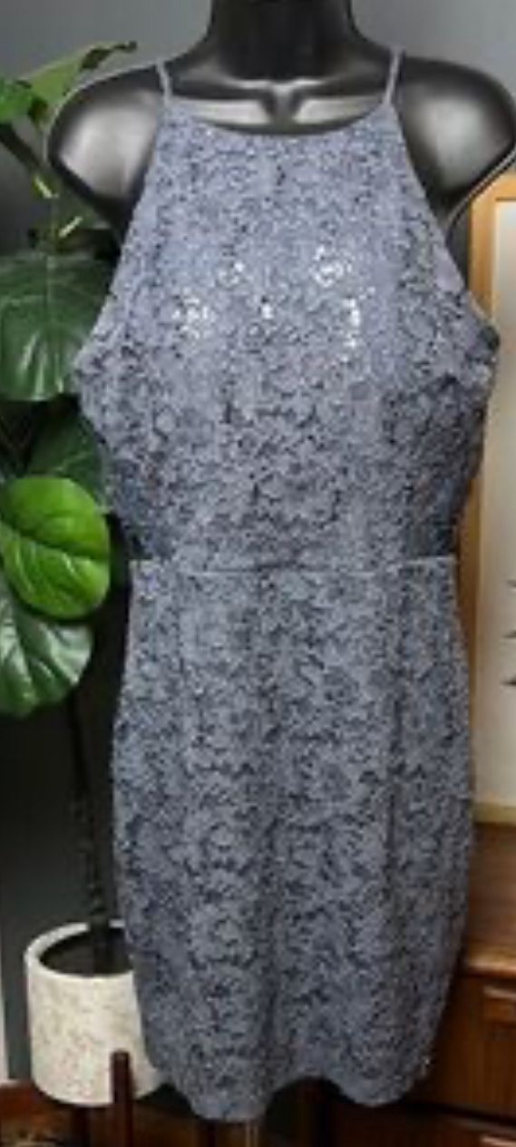 WINDSOR, Gunmetal Sequin Semi Formal/cocktail/party/homecoming Dress, Size 5