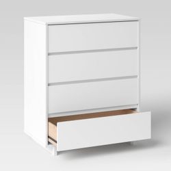 2 Piece 4 Drawer white dresser 