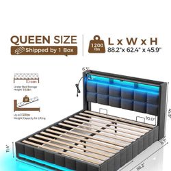 Mattress & Frame Queen Size with Lift Up Storage
