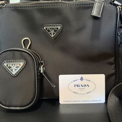 Prada  Unisex Crossover Bag With Change Pouche