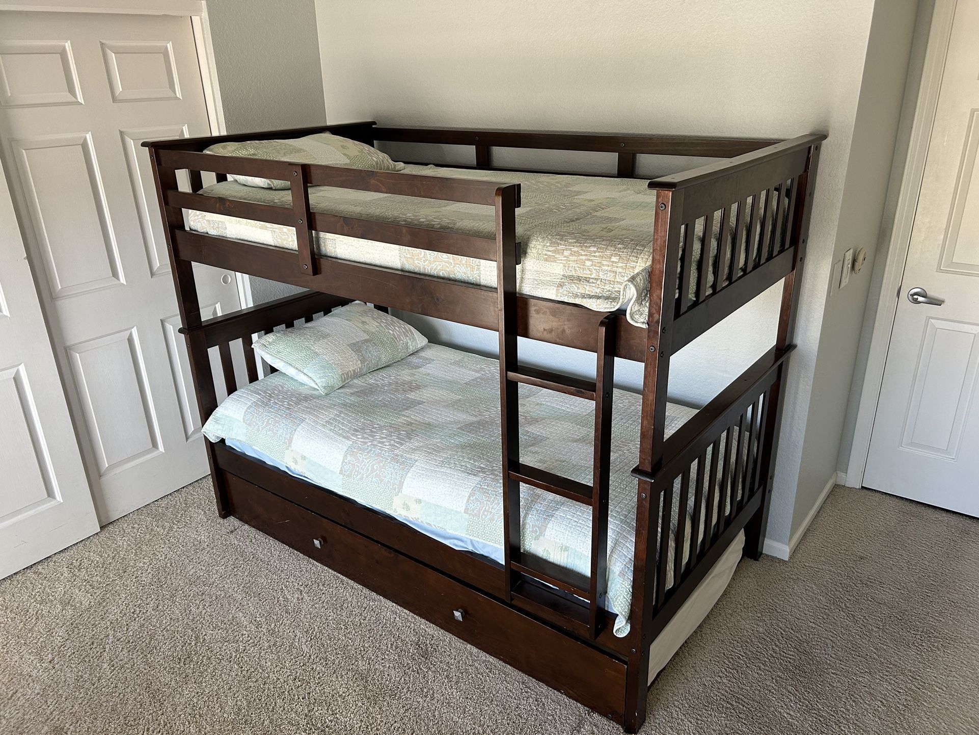 Twin over Twin Bunk Beds with Twin Trundle