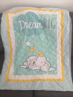 Custom made Dumbo Dream Big Quilt Crib Blanket
