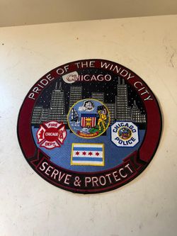 Vtg 12” Chicago Pride Police/Firemen Jacket Patch OBO