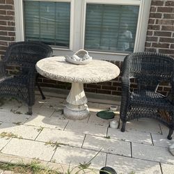 Cement Patio Round Table $50