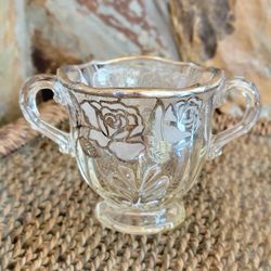 Vintage Silver City Open Sugar Sterling Silver Overlay Roses