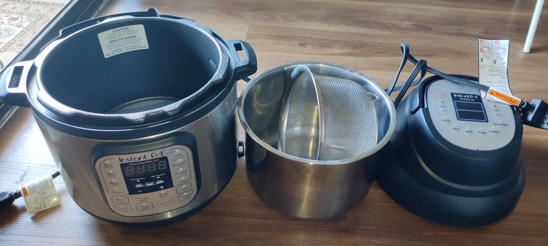 Instant Pot pressure cooker with air fryer lid