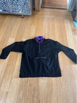 Vintage 90s Nike ACG Black Purple Packable Anorak Windbreaker Jacket XLarge