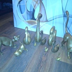 Brass Swanns And Cats