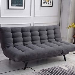NEW🔥 DARK GRAY Multi-Functional Click Clack Plush Futon