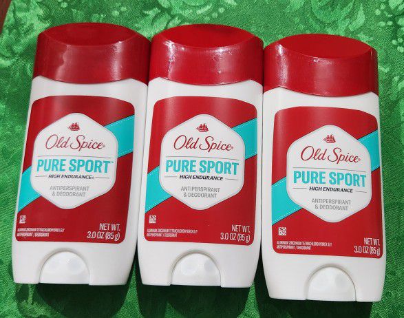(3) Old Spice High Endurance Invisible Solid Antiperspirant Deodorant for Men, Pure Sport Scent, 3.0 oz