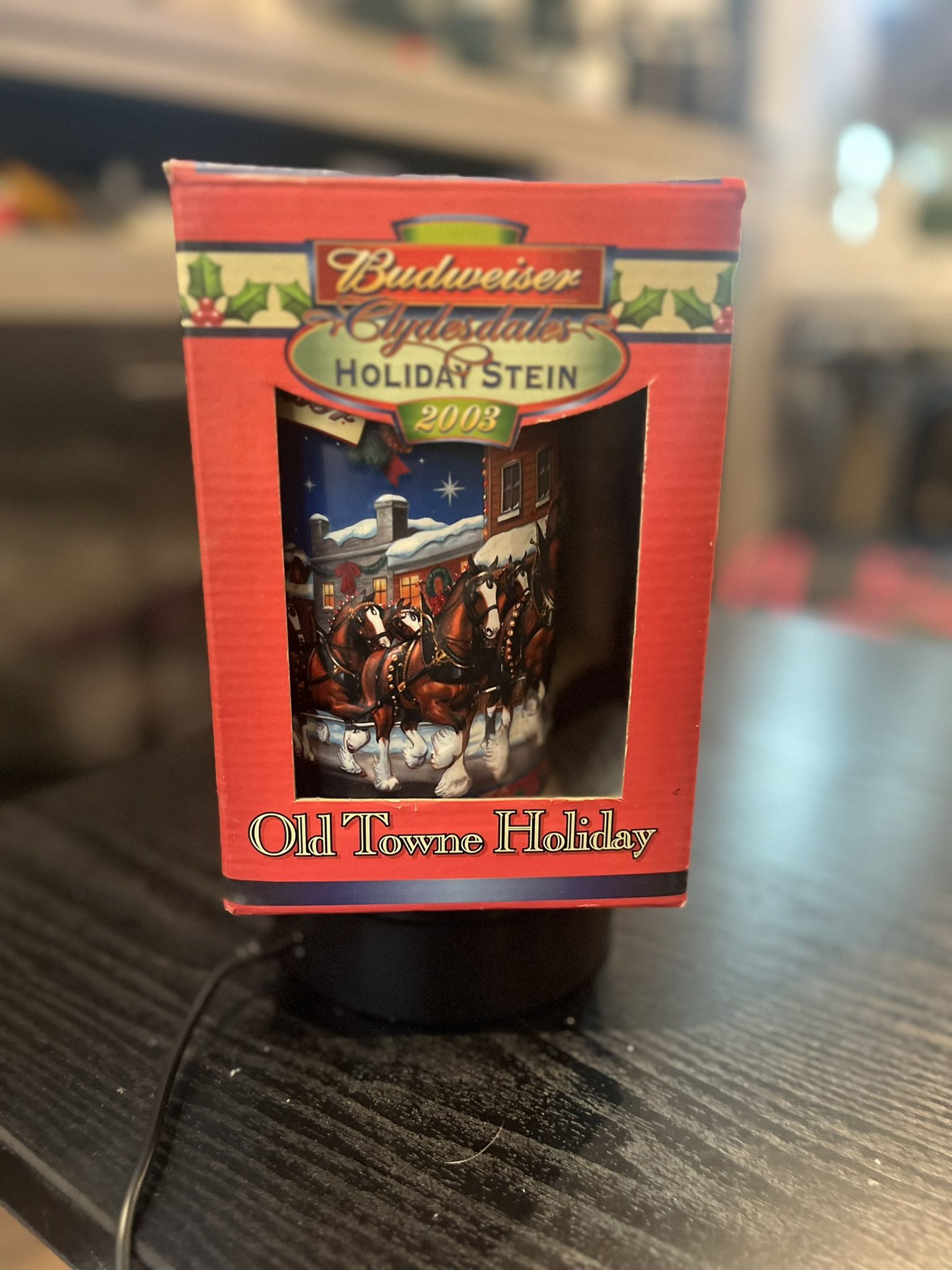 2003 Budweiser Clydesdales Holiday Stein "Old Towne Holiday" Collectible
