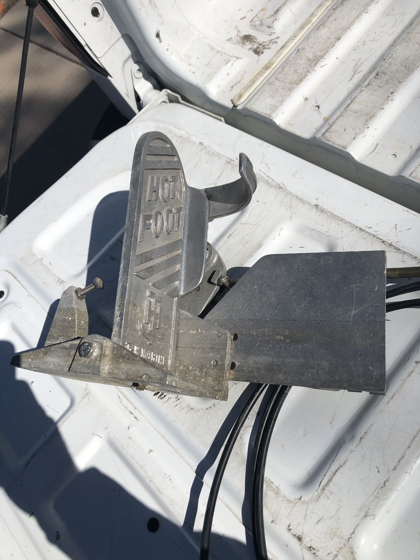 Out board boat foot pedal