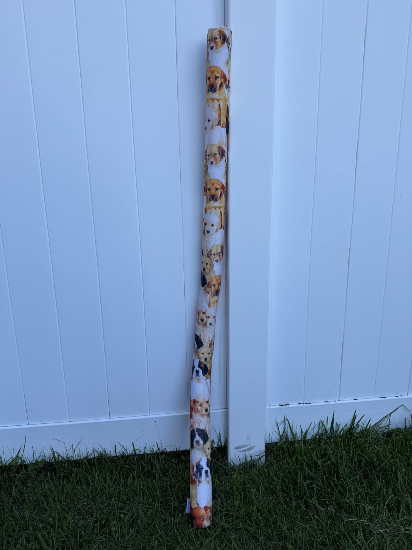 Skinny pool noodle with puppy design cover