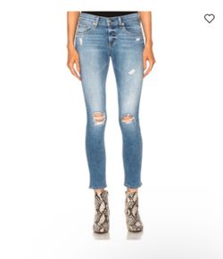 rag & bone Blue Ankle Cropped Jeans