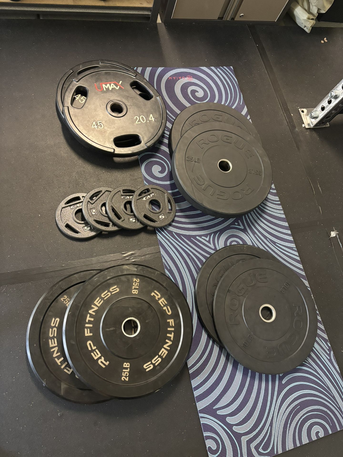 Weight Plates – Rogue / REP / UMAX – Rubber & Iron (300 lb)