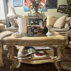 Complete Living Room Furniture Set – Couch, 2 Chairs, 2 Side Tables, Large Center Coffee Table